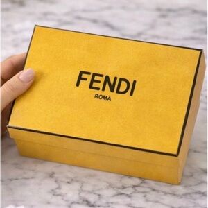 Fendi Roma Yellow Luxury Gift Box Authentic Designer Packaging